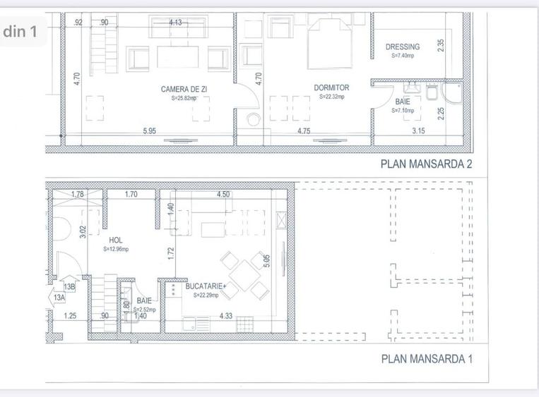 Apartament cu 3 camere semidecomandat, mobilat în Tractorul