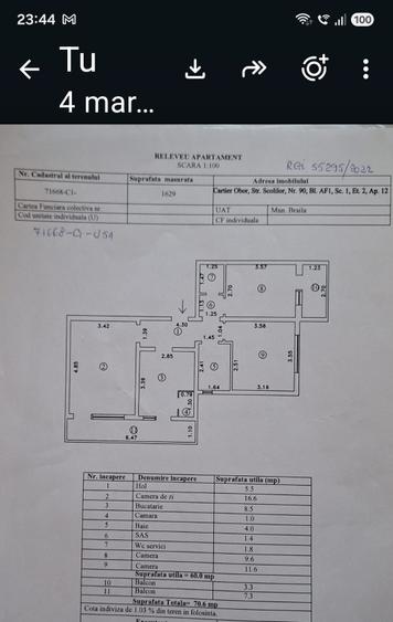 Apartament cu 3 camere în Obor