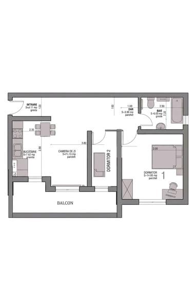 Apartament cu 3 camere semidecomandat în Șelimbăr