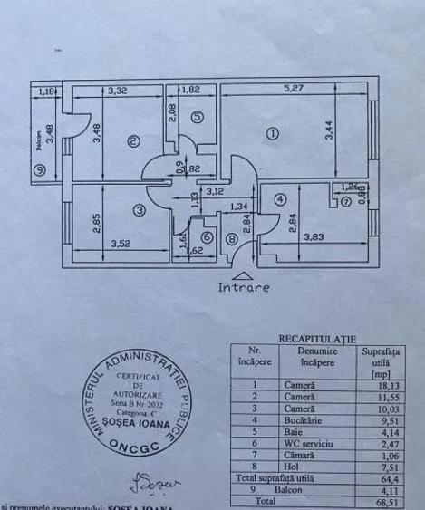 Apartament cu 3 camere decomandat, mobilat în Gorjului