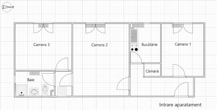 Apartament cu 3 camere în Cetate