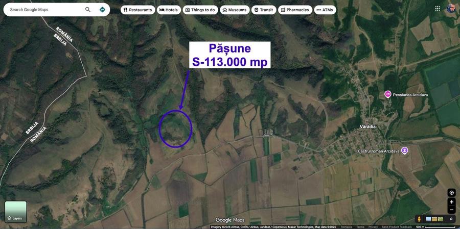 Teren agricol extravilan de 113000 mp, în Vărădia