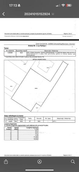 Teren Construcții intravilan de 810 mp, în Central