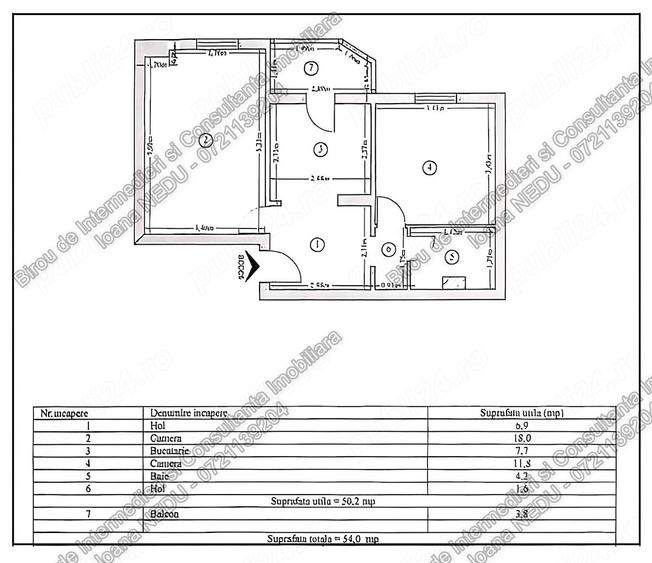 Apartament cu 2 camere decomandat în Capitol