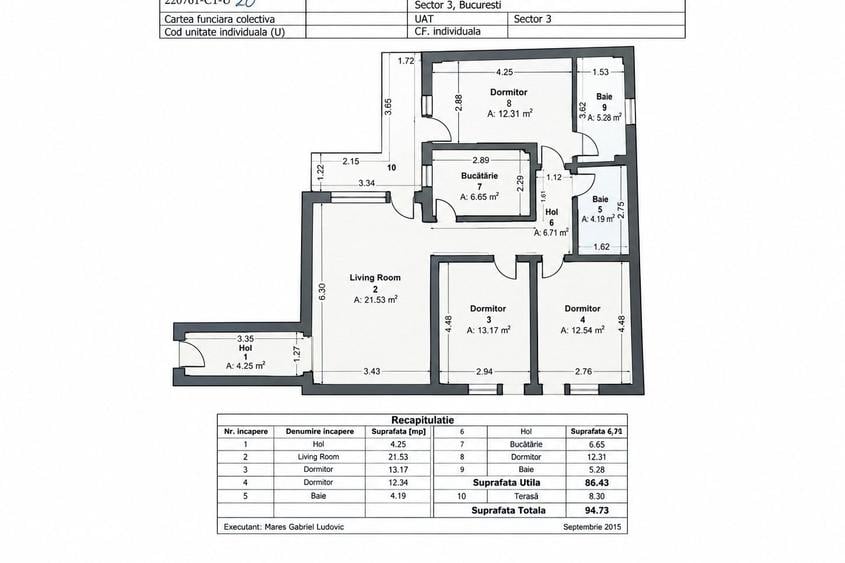 Apartament cu 4 camere în Centrul Civic