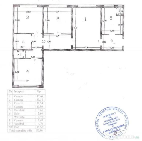 Apartament cu 4 camere semidecomandat în Lacul Tei