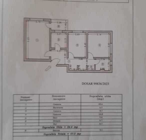 Apartament cu 3 camere decomandat, mobilat în Titan