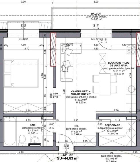 Apartament cu 2 camere în Chinteni