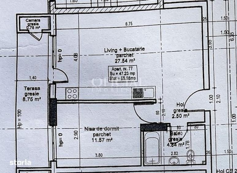 Apartament cu 2 camere semidecomandat în Florești