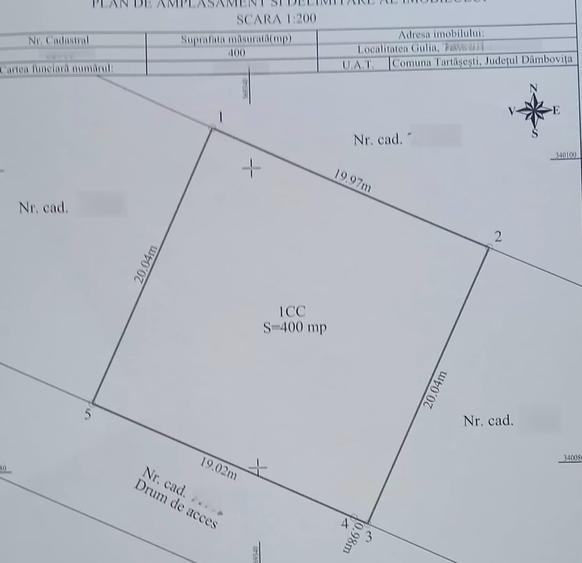 Teren Construcții intravilan de 842 mp, în Tărtășești