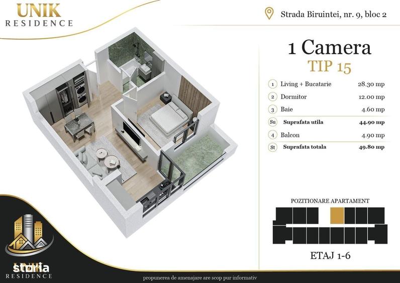 Studio in bloc nou | Aproape de metrou Berceni si Dimitrie Leonida | - 7