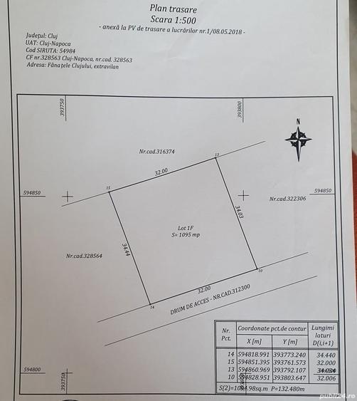 Vand teren extravilan dealul fana?elor 1095 mp sau parcelat 500 mp. - 7