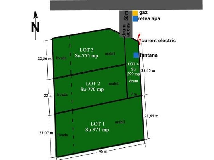 Teren Construcții intravilan de 1070 mp, în Bârnova