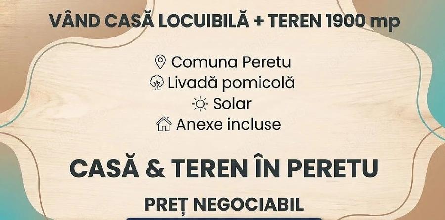 Casă cu Teren 1900 Mp în Peretu
