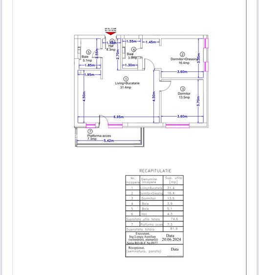 Apartament cu 3 camere decomandat în Pipera