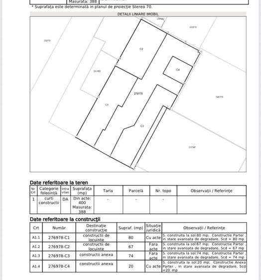 Teren Construcții intravilan de 400 mp, în Bucureștii Noi