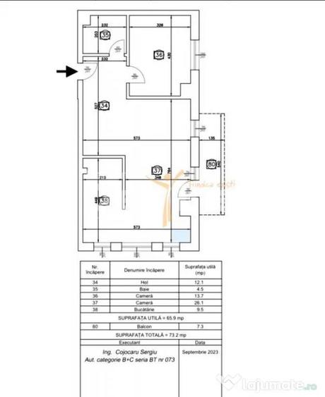 Apartament cu 2 camere semidecomandat, mobilat în Păcurari
