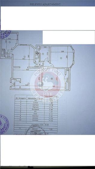 Apartament cu 3 camere semidecomandat în Universitate