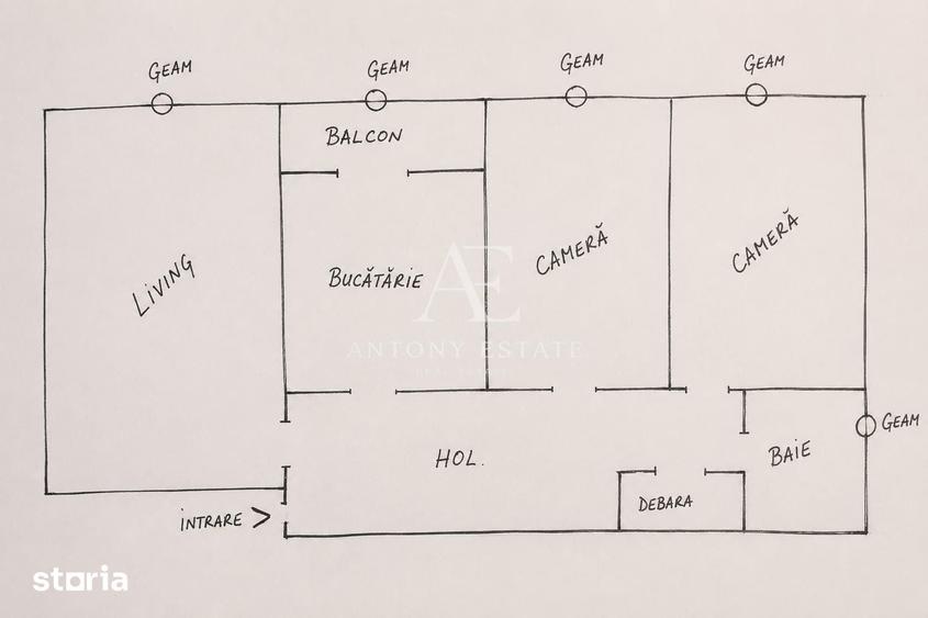 Apartament cu 3 camere nedecomandat în Calea Aradului