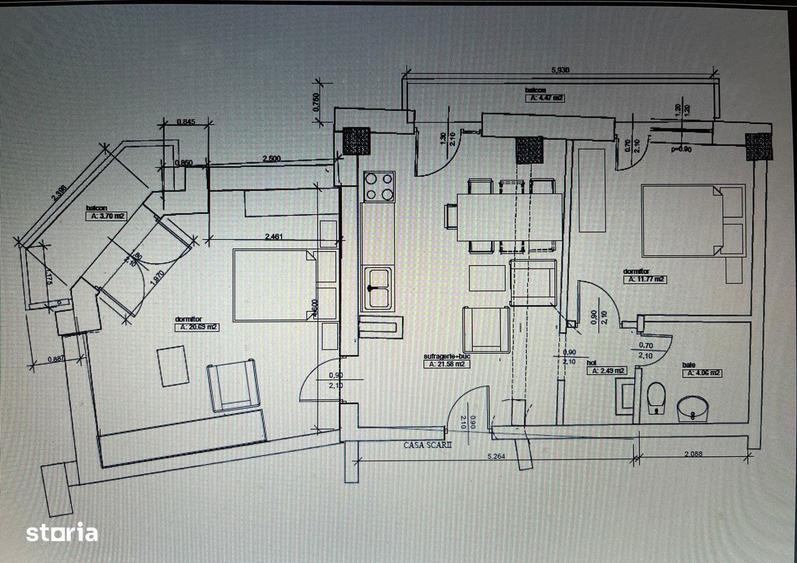 Apartament cu 2 camere decomandat în Nerva Traian