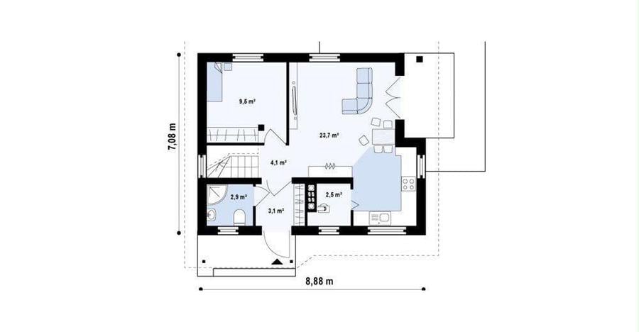 Casă individuală cu 5 camere cu Teren 375 Mp în Central