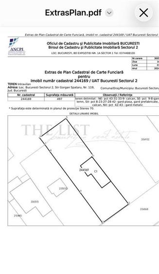 Teren Construcții intravilan de 497 mp, în Colentina