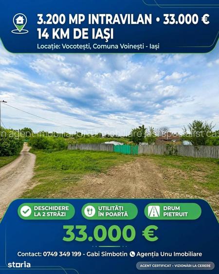 Teren intravilan 3.200 MP VOCOTE?TI VOINE?TI IA?I Utilitati in zona