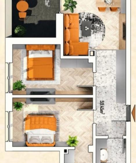 Apartament cu 3 camere decomandat în Sânnicoară