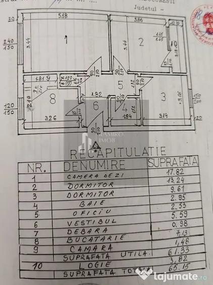 Apartament cu 3 camere decomandat în Titan