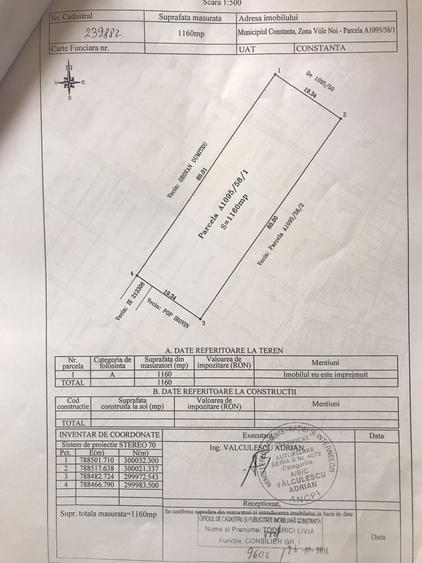 Teren Construcții intravilan de 1160 mp, în Viile Noi