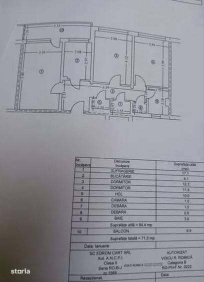 Apartament cu 3 camere decomandat în Vest