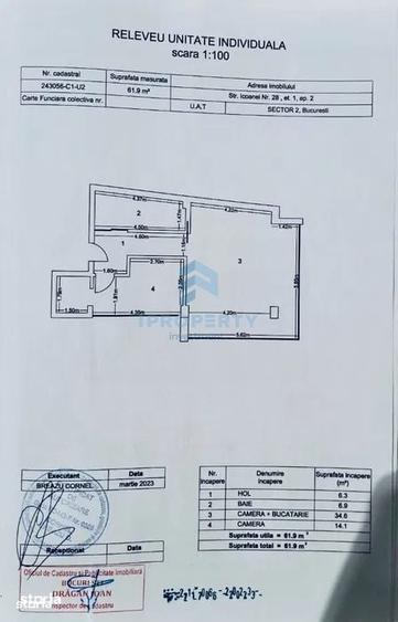 Apartament cu 2 camere în Eminescu
