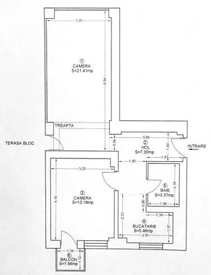 Apartament cu 2 camere decomandat în Ultracentral
