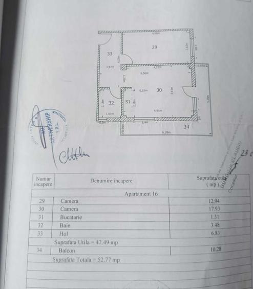 Apartament cu 2 camere decomandat în Central