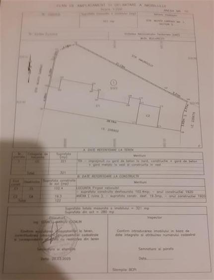 Teren Construcții intravilan de 321 mp, în Rahova