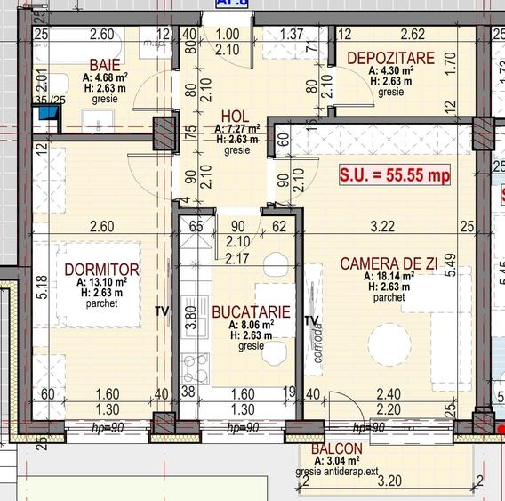 Apartament 2 camere superfinisat, decomandat, 55mp, Parcare/zona Terra - 9
