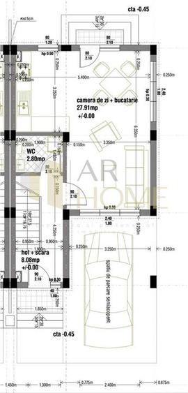Duplex cu 4 camere cu Canalizare în Central