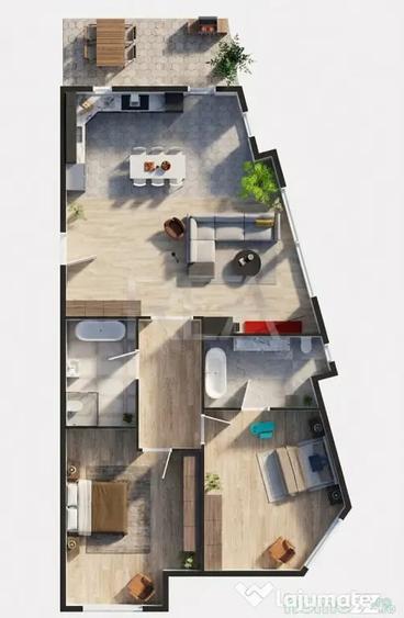 Apartament cu 3 camere decomandat în Unirii