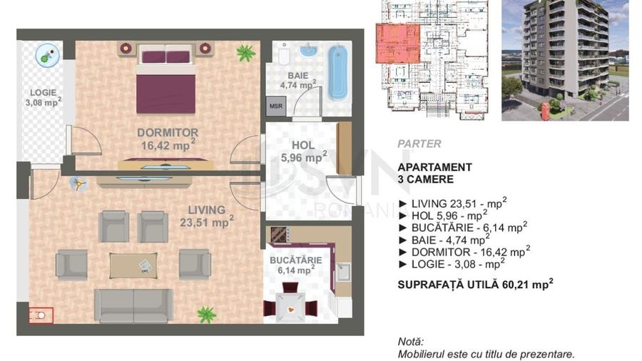 Apartament cu 2 camere decomandat în Cotroceni