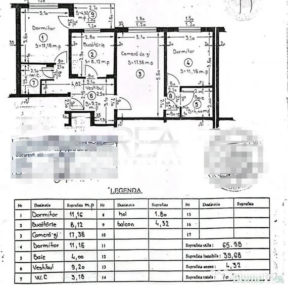 Apartament cu 3 camere semidecomandat în Gorjului