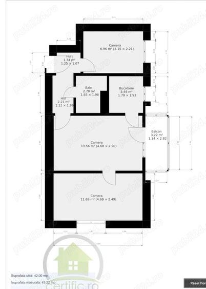 Apartament cu 3 camere în Șagului