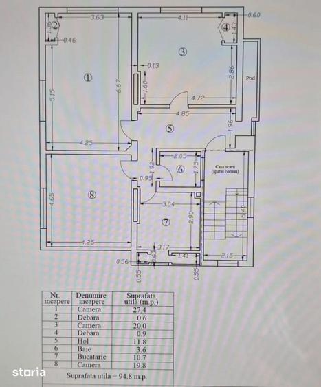 Apartament cu 3 camere decomandat în Sud