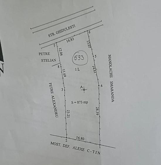 Teren de 873 mp, în Central