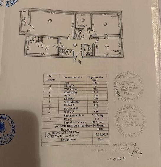 Apartament cu 3 camere decomandat în Babadag