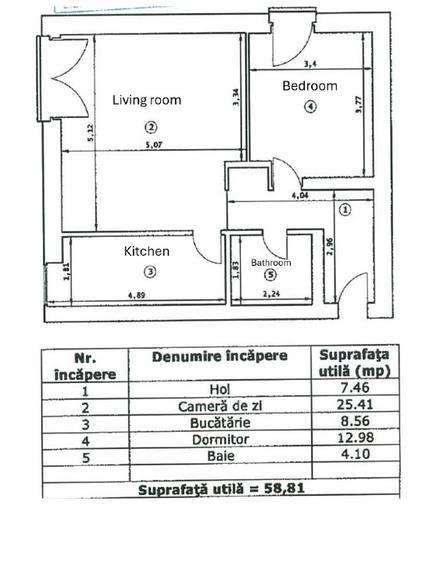 Apartament cu 2 camere decomandat, mobilat în Arcul de Triumf