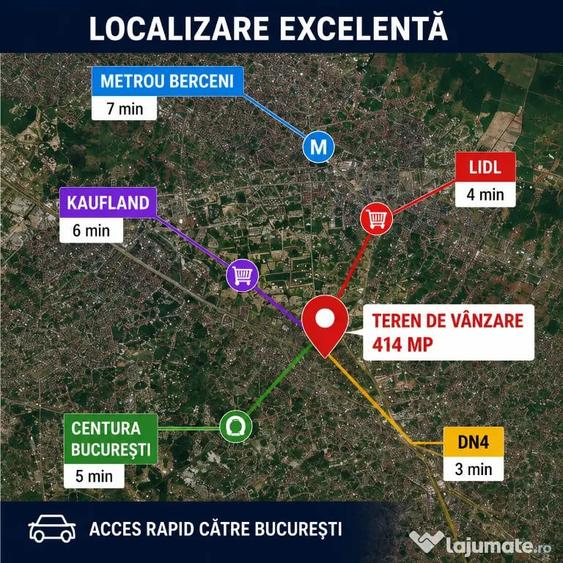 Teren intravilan 414 mp Cartier Allegria Residence, Popesti Leordeni - 4
