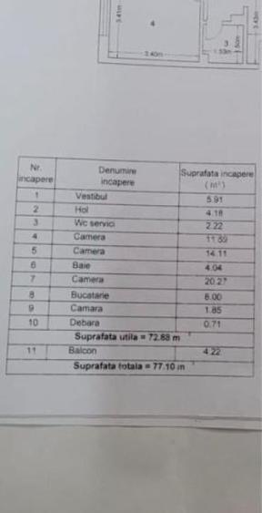 Apartament cu 3 camere în Brâncoveanu
