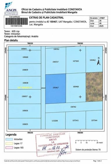 Teren agricol intravilan de 605 mp, în Exterior Vest