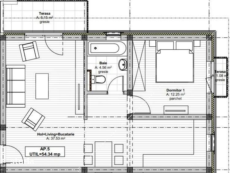 Apartament cu 2 camere în Ghiroda