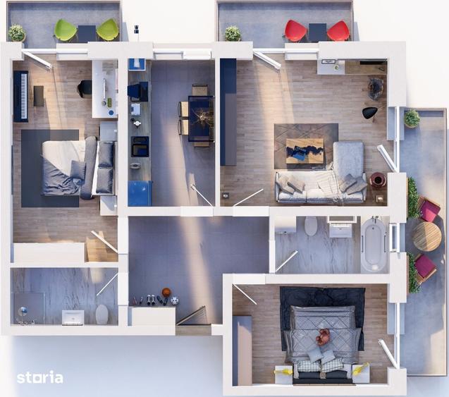 Apartament cu 3 camere în Sânpetru